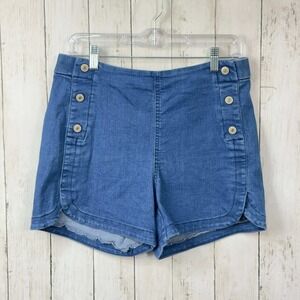 Sofia Jeans Women's Blue Julieta Sailor Button Denim Shorts Size 6